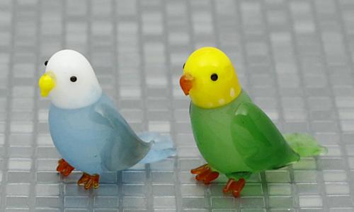 セキセイインコのガラス細工